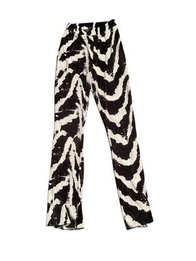 Nasty Gal Black & White Zebra-Print Smocked Waistband